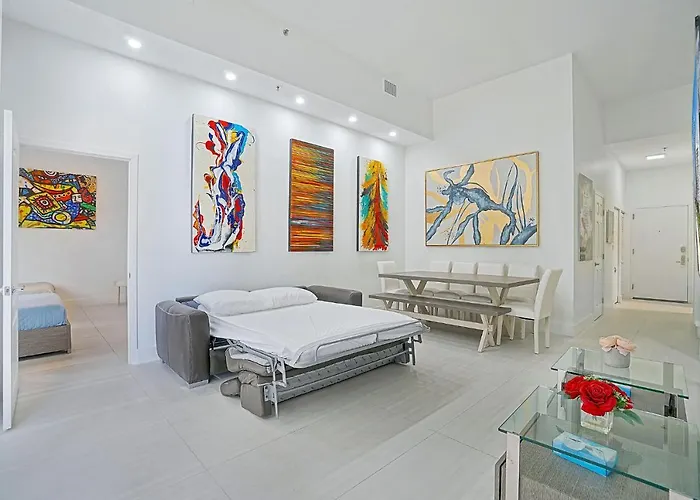 Miami Brickell 4 Bedrooms High Ceiling Loft On The Pool