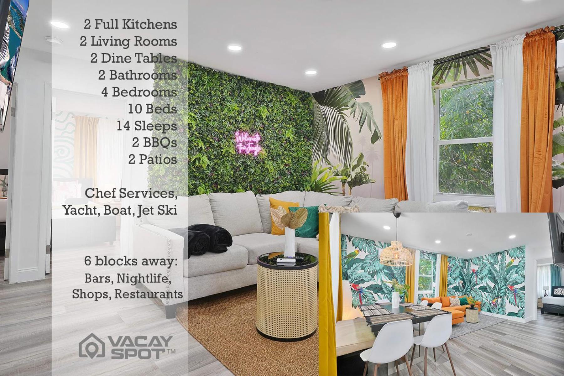Vacay Spot Wynwood: Urban Jungle Oasis With Massage Shower & Bbq Patio