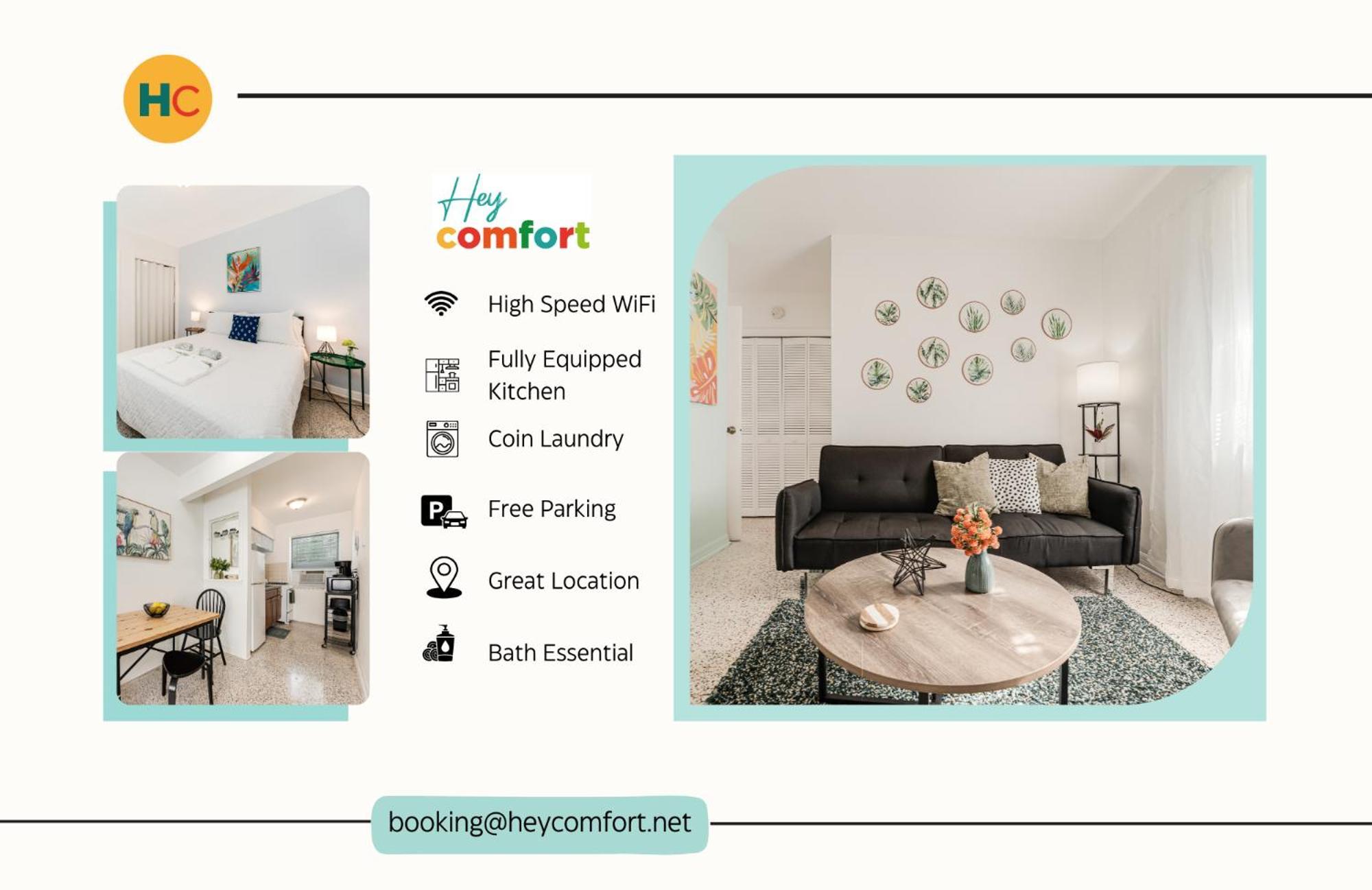 Chic 1 Bed Retreat Close To Miamis Hotspots *