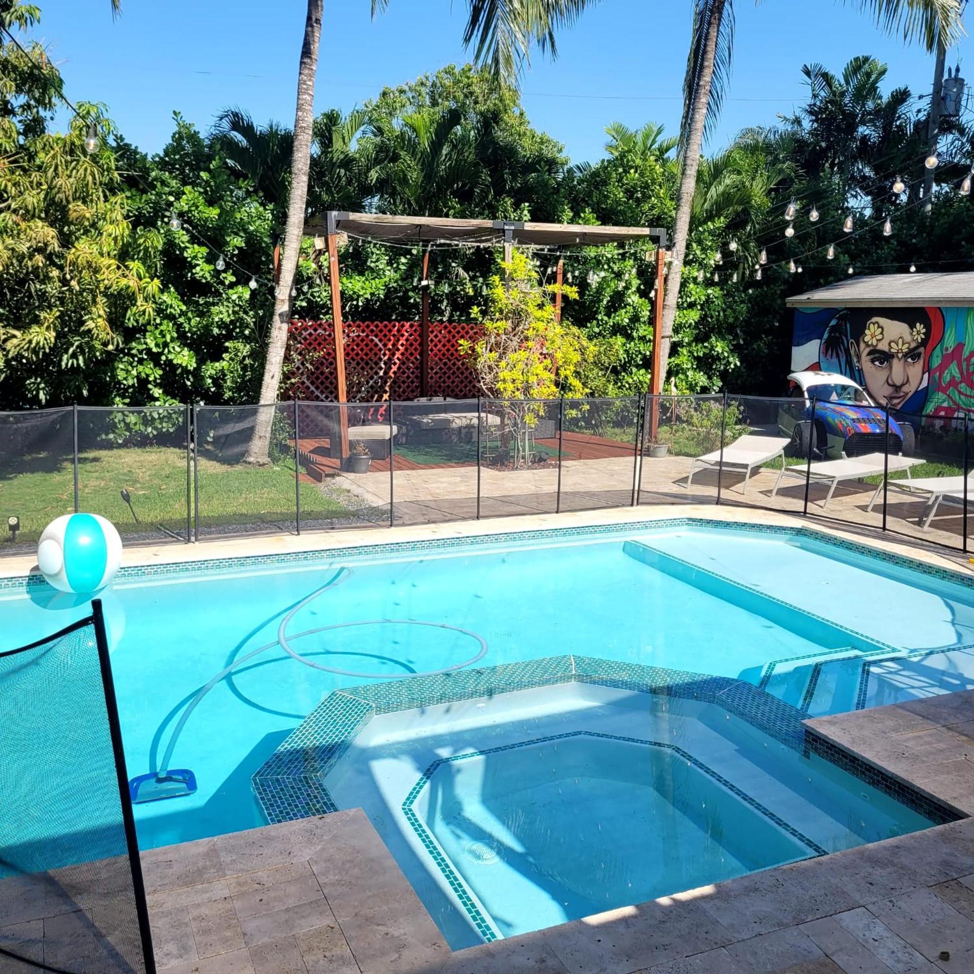 Festive Pool With Lots Of Colors And Swag.
